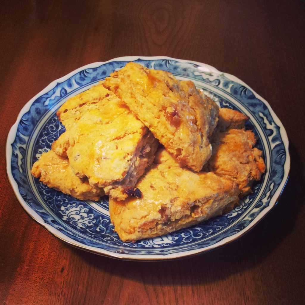 Hearty sweet potato scones (adapted from browneyedbaker)